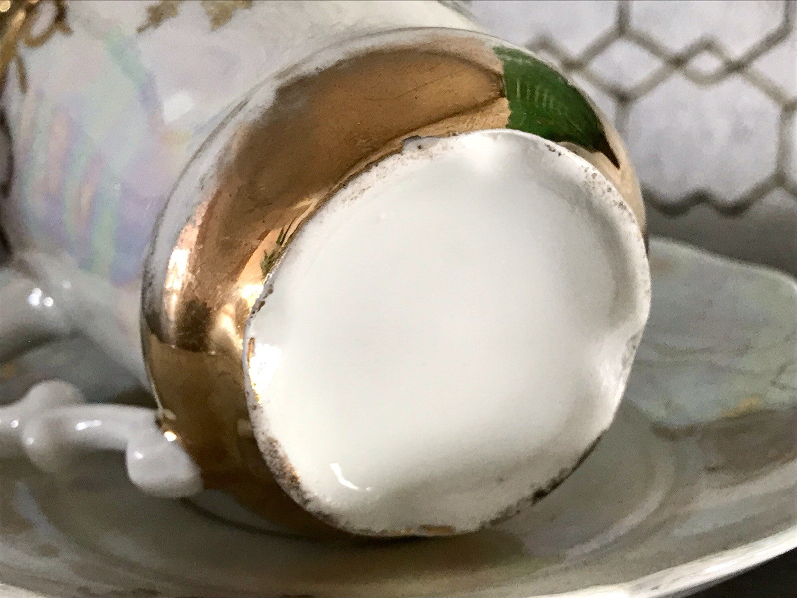 Antik Porzellan Andenken Becher Gedeck Sammeltasse Tasse Geburtstag Kind