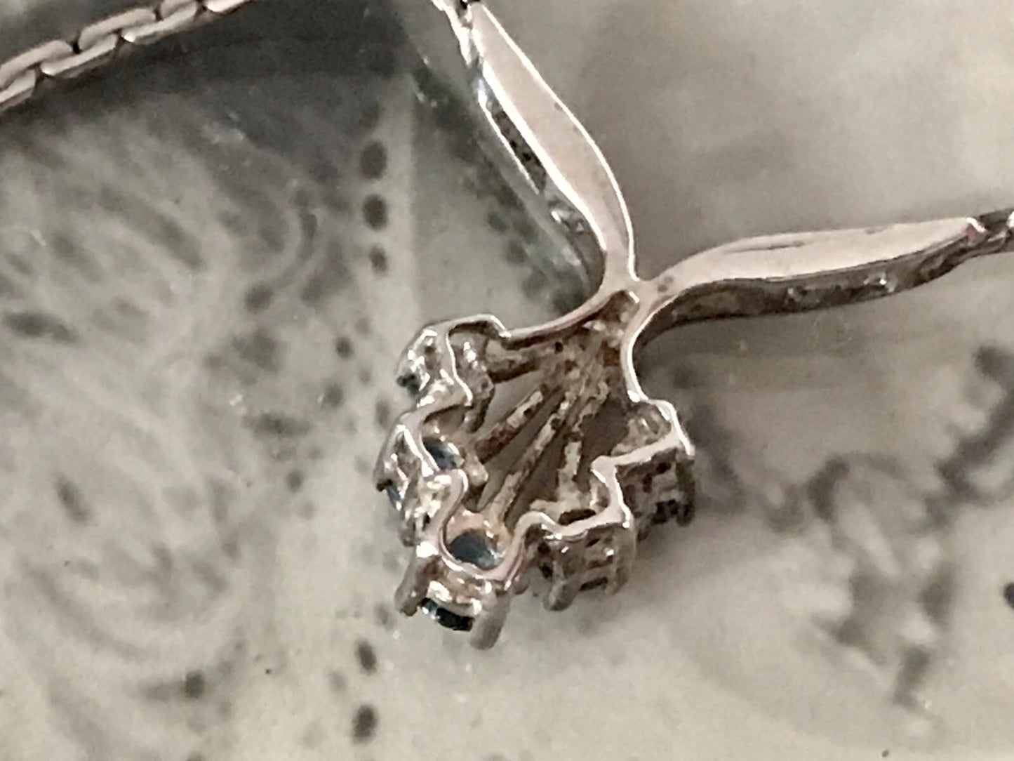 Antik Edel Jugendstil 925 Silber Collier Halskette Saphire? SCHÖN