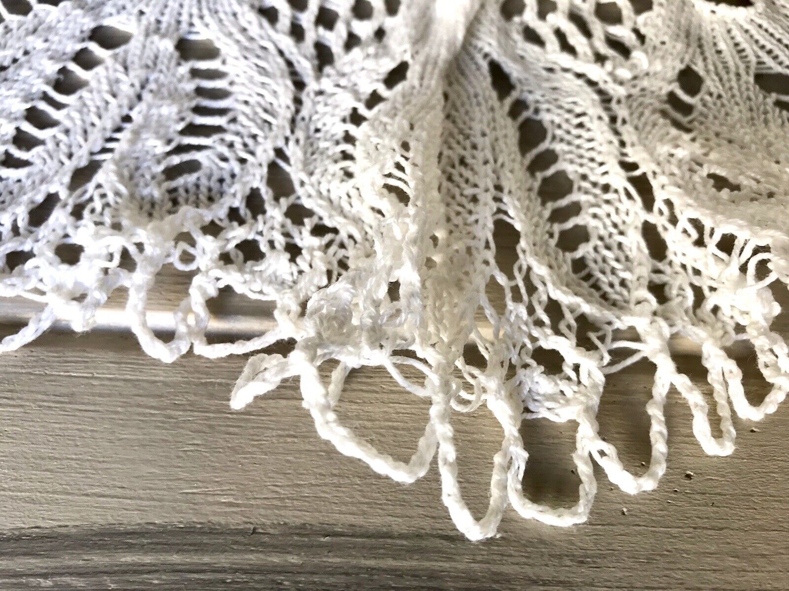 Antik alt Spitze weiß Tischdecke rund 57 cm Baumwolle gestrickt  So Schön!