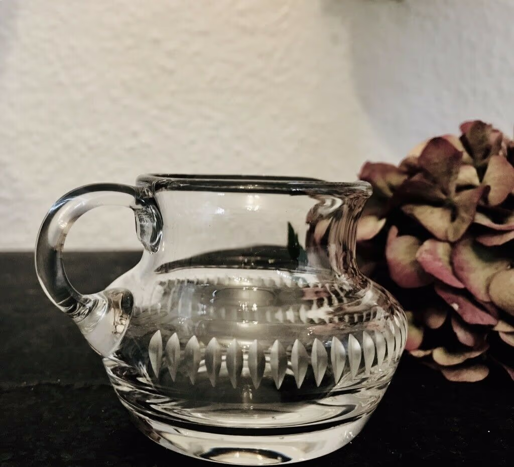 Alt Sahnegießer Kristallglas Bleikristall Glas