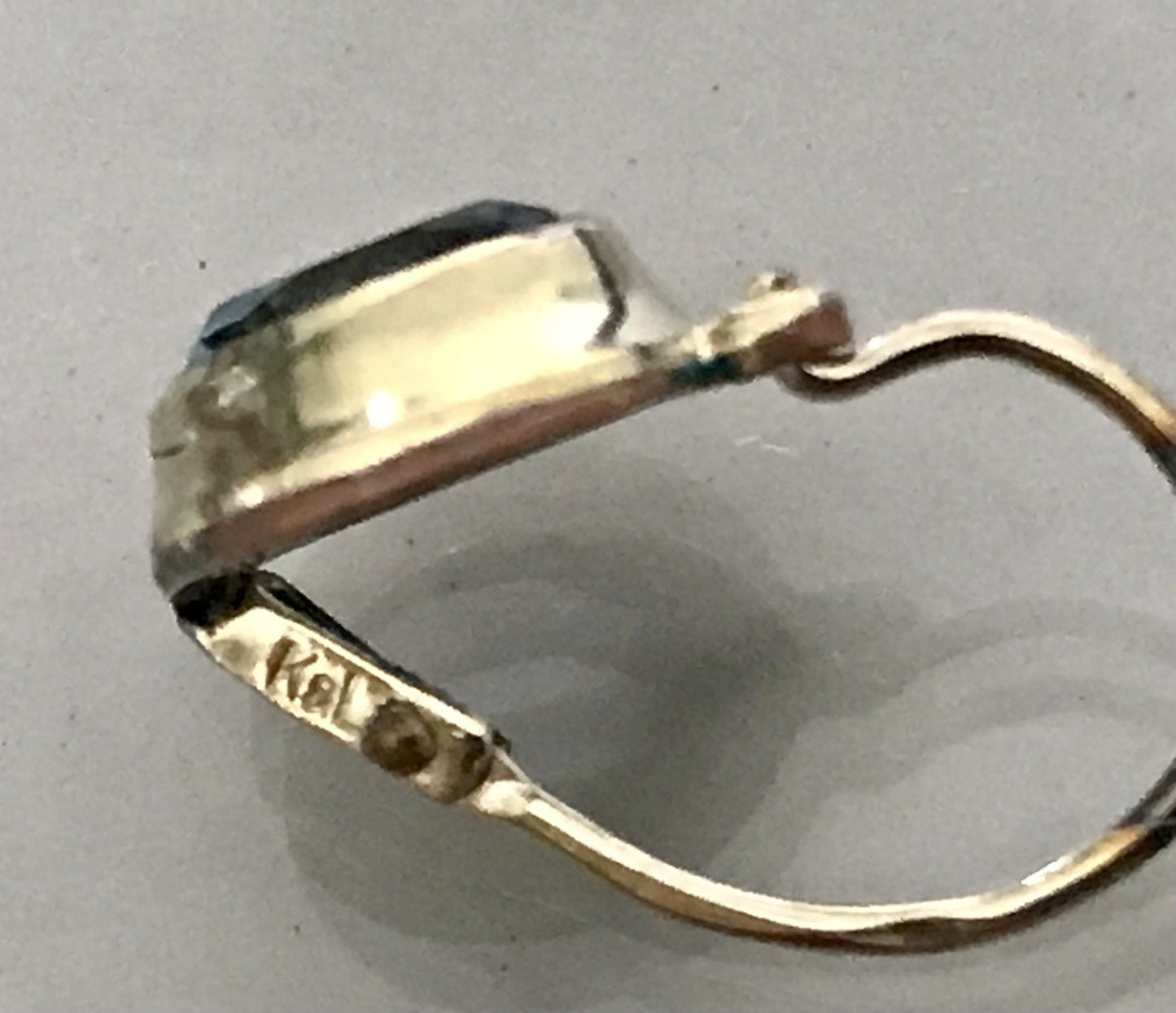 Vintage Damen Ohrringe Ohrhänger Ohrstecker blaue Steine Amerikan. Double K&L