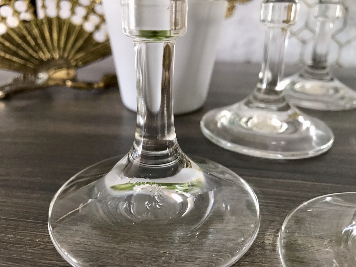 Antik Alt 6 Cherrygläser Gläser Kristallglas graviert