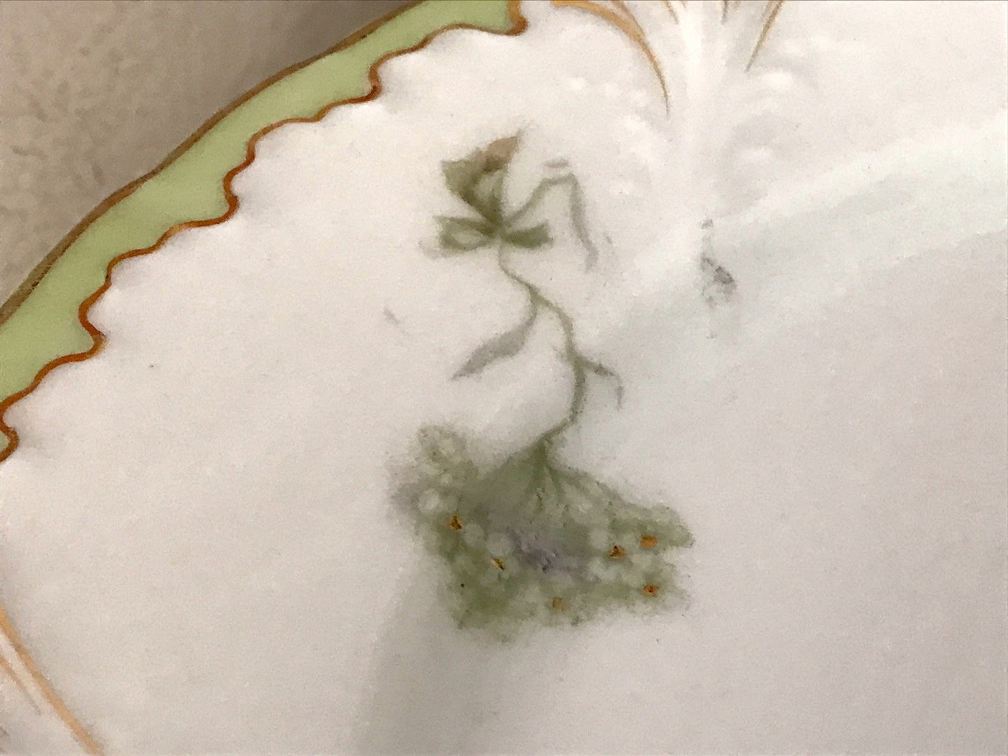 Antik 4 Dessert Kuchen Teller Jugendstil Blumen Muster Jäger&Co Kuchenteller