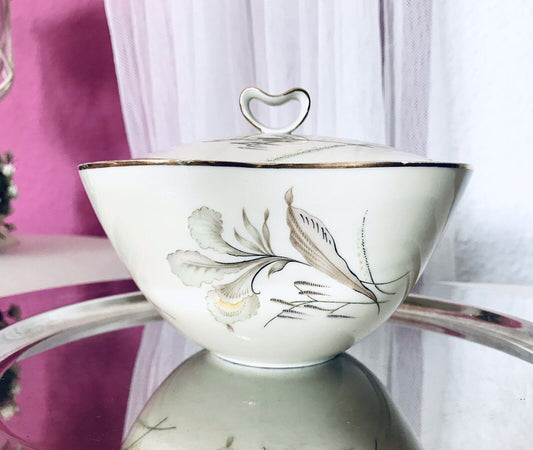 MCM Vintage 50er 60er Porzellan Dose Deckeldose Bonboniere Elfenbein Seltmann