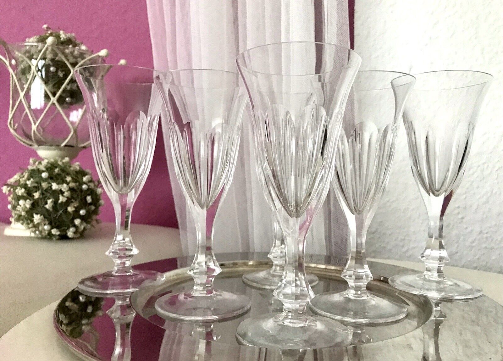 Vintage EDEL 6 Sektflöten Champagnerflöten Gläser Kristallglas Bleikristall WOW