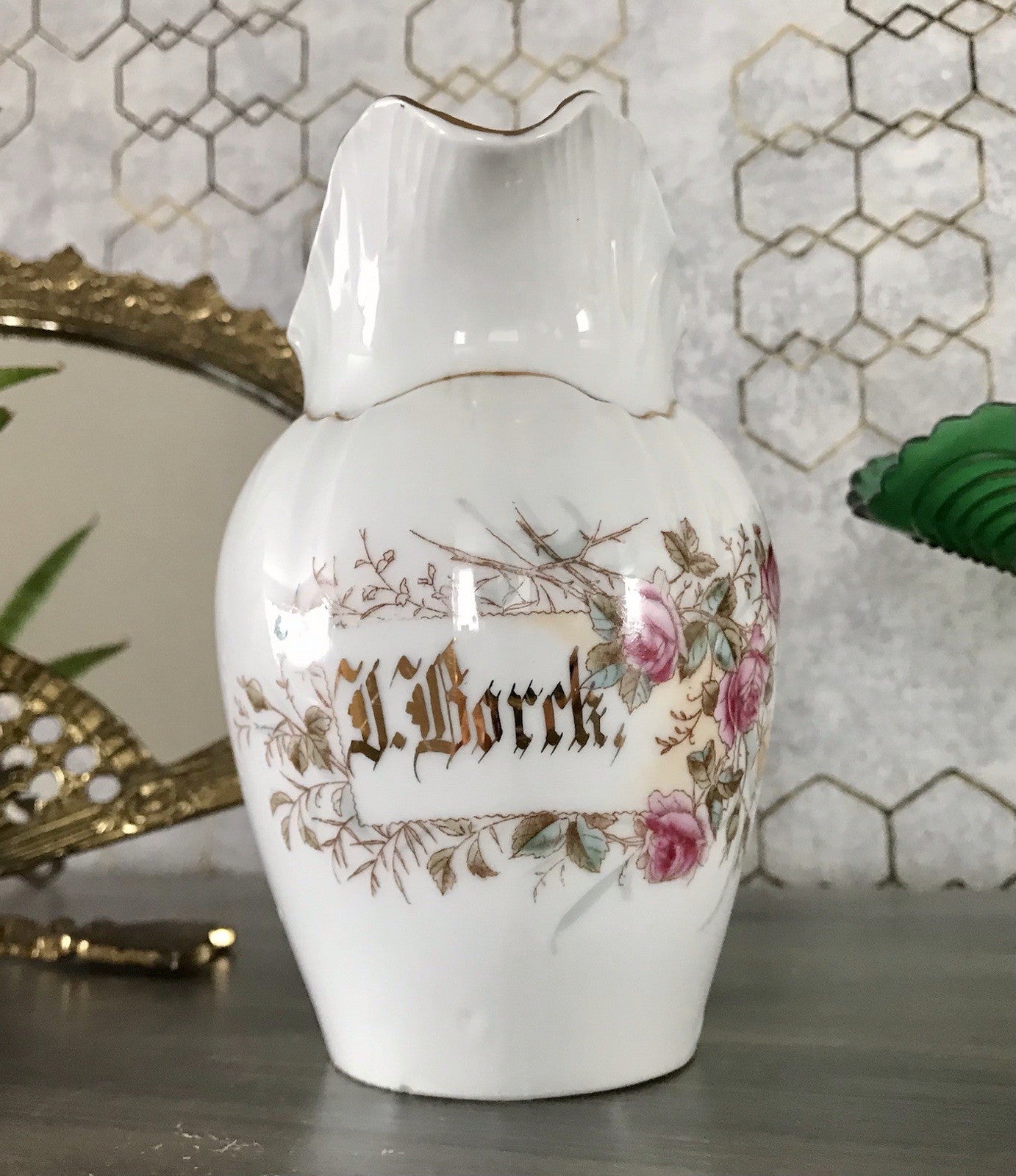 Antik Historismus Porzellan Kanne Kännchen Milchkännchen Carl Tielsch