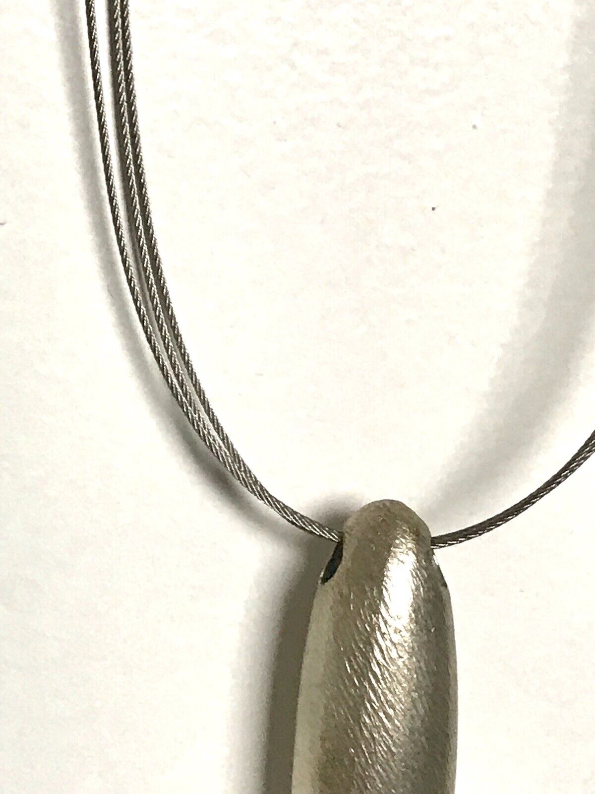 Vintage 925 Silber Collier lange Halskette Collier Anhänger Fisch Wall? Designer