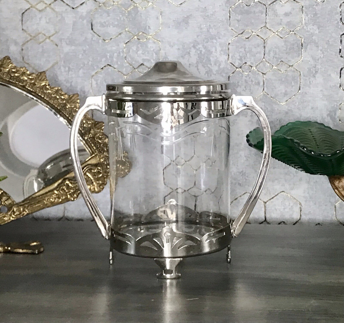 Antik Jugendstil Art Déco Dose versilbert? Argentor? Bonboniere  Konfektdose