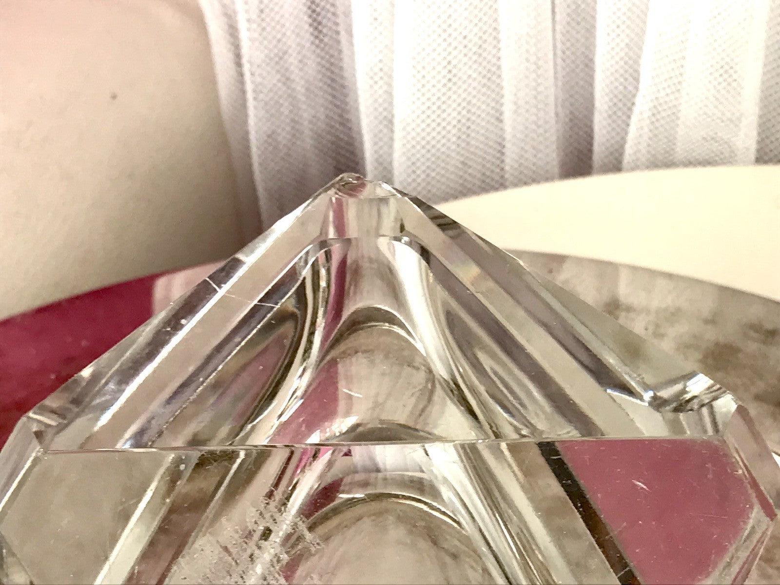 Art Déco Aschenbecher Designer  Ascher farblos Kristallglas EDEL Franz Burkert?