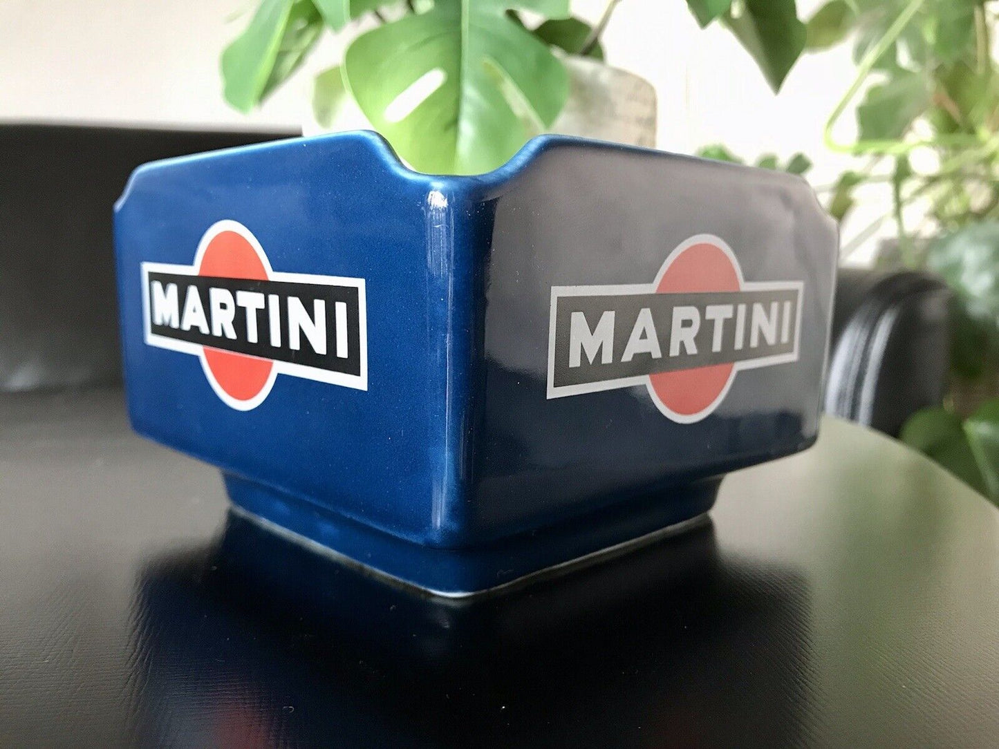 Vintage groß Martini Aschenbecher Ascher Keramik blau  60er 70er