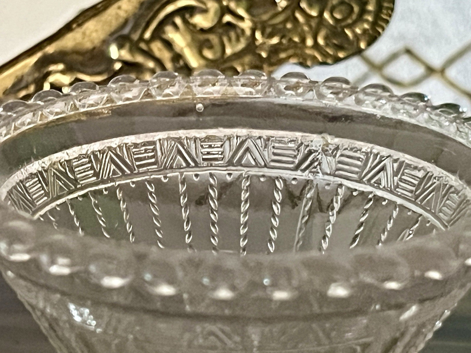 Antik Jugendstil Art Déco Pressglas Glas Fußschale Schale Zuckerschale