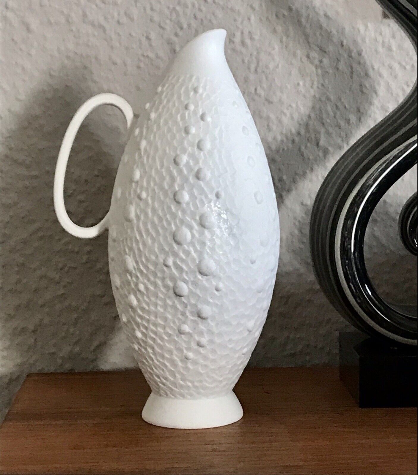 Vintage 60er Bisquit Porzellan Vase KPM OpArt Royal Porzellan Bavaria