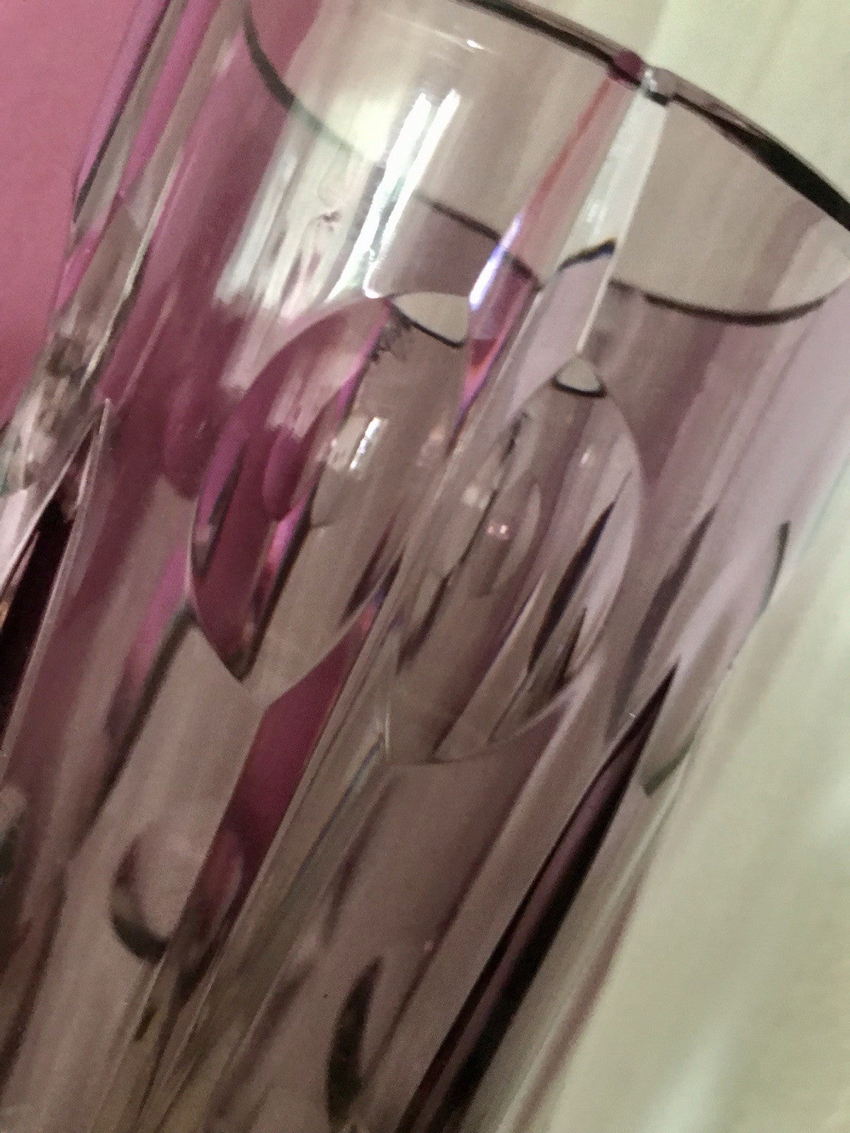 Vintage Edel Vase Glasvase Kristallglas lila groß Schliff Designer Karel Wünsch