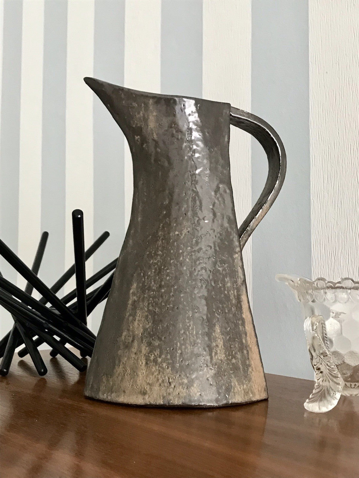 Vintage Designer Krug Kanne Steinzeug Studio Keramik signiert AH Kunstvoll