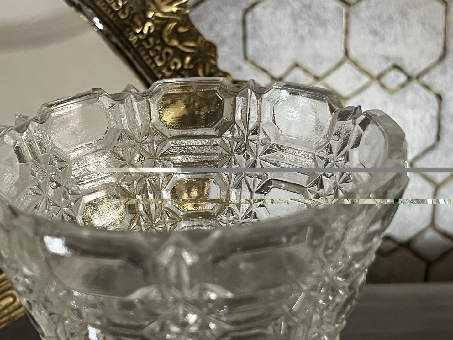 Antik Jugendstil Art Déco Pressglas Glas Fußschale Schale Zuckerschale