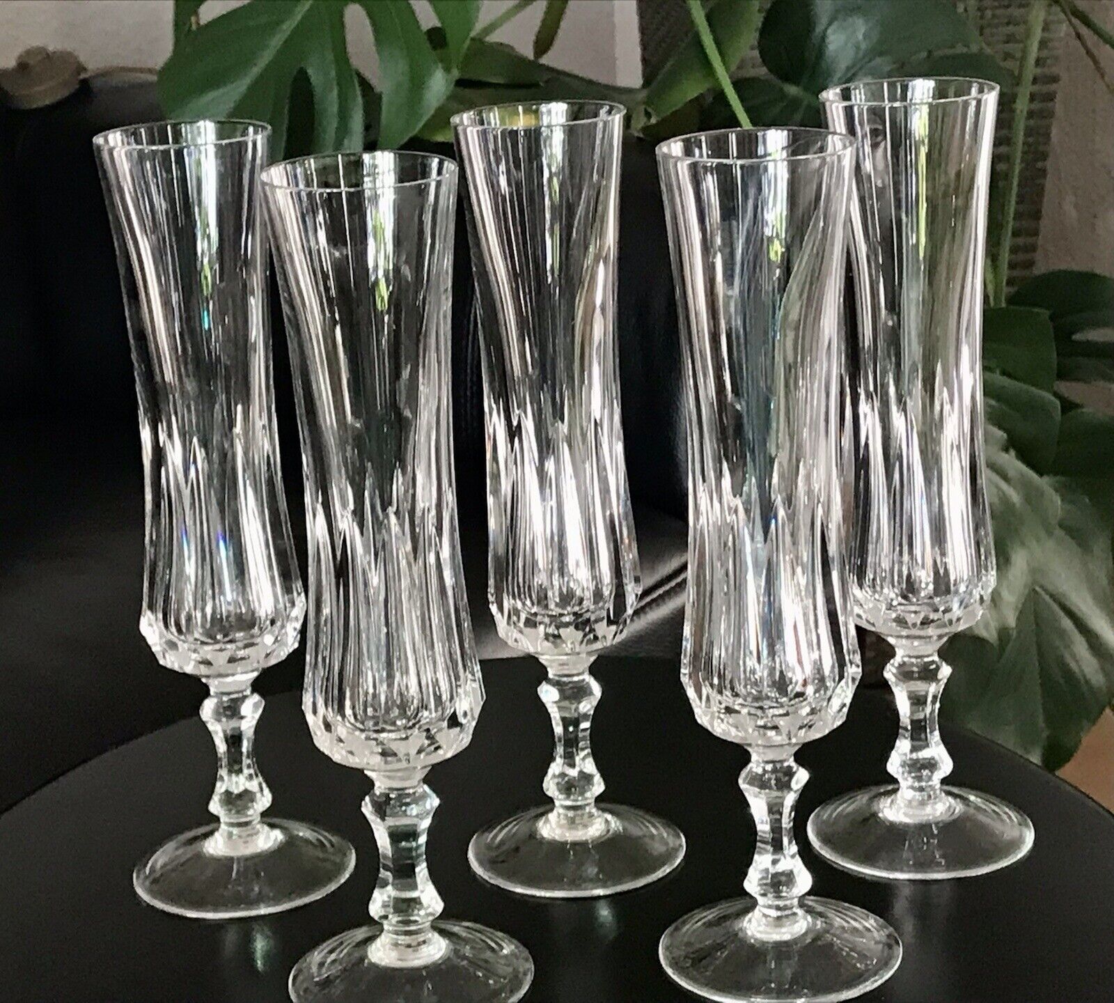 Vintage 5 EDEL Champagner Sektflöten Sektgläser Glas Kristallglas