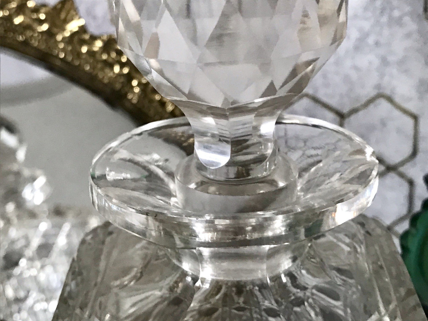 Antik ~1890 Baccarat 1x Glaskaraffe Karaffe Schnitt Bleikristall Edel! Dekanter