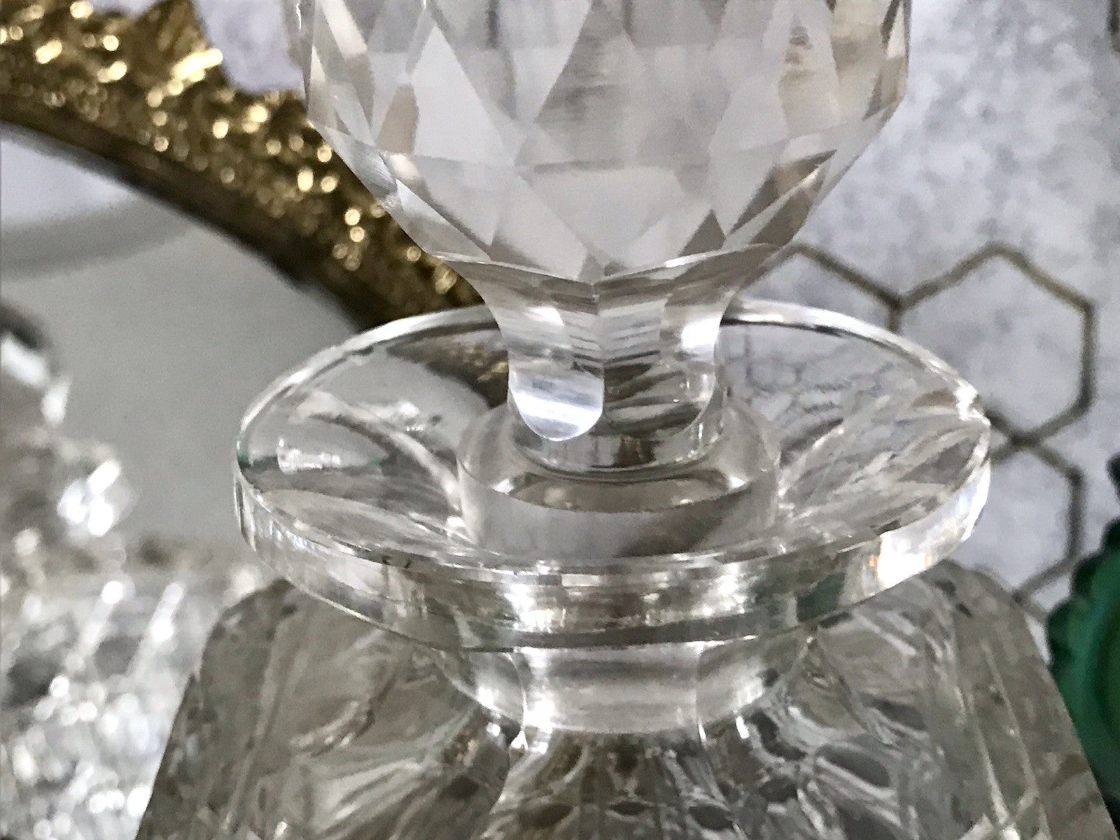Antik ~1890 Baccarat 1x Glaskaraffe Karaffe Schnitt Bleikristall Edel! Dekanter