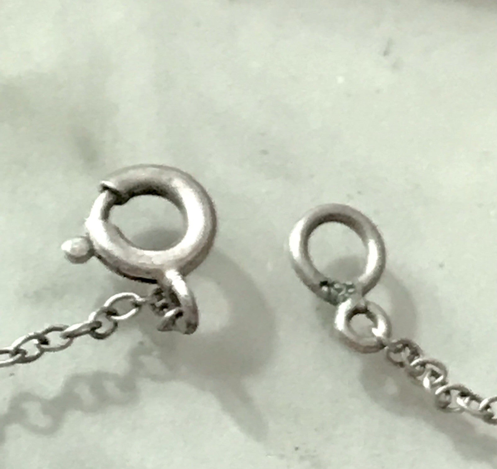 Antik Edel Art Déco 925 Silber Collier Halskette Rheinkiesel