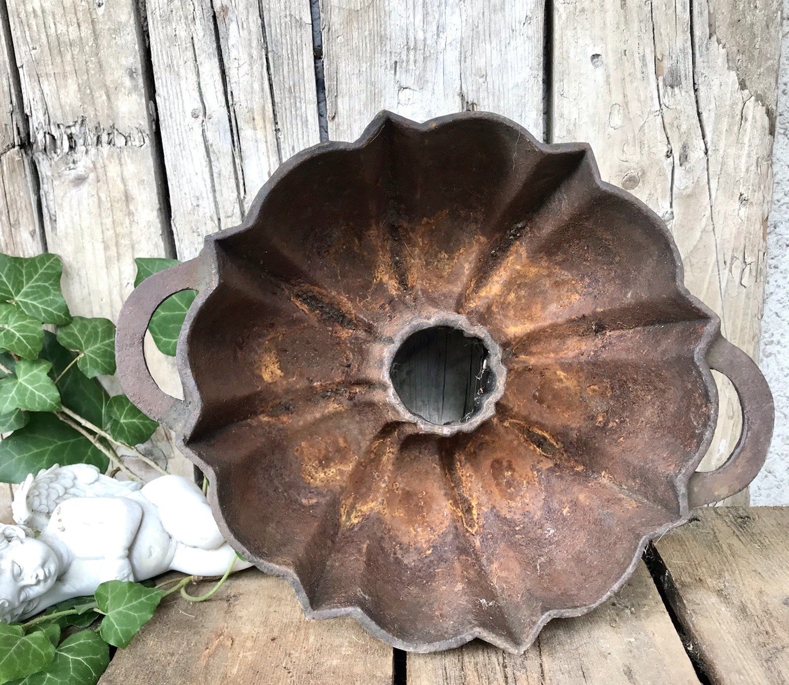 Antik Eisenguss Guglhupf Form Kuchen Backform Gusseisen
