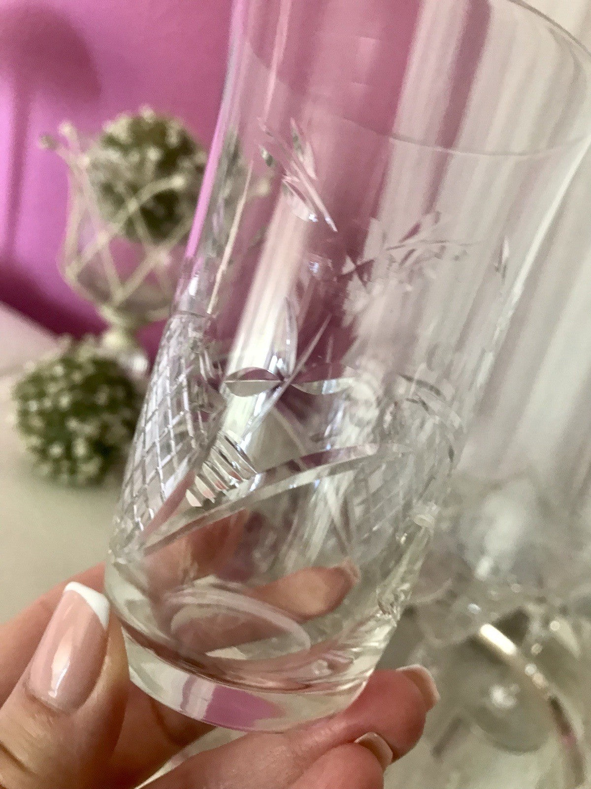 Antik Art Déco EDEL 10 Wassergläser Gläser  Becher Glas Kristallglas geschliffen