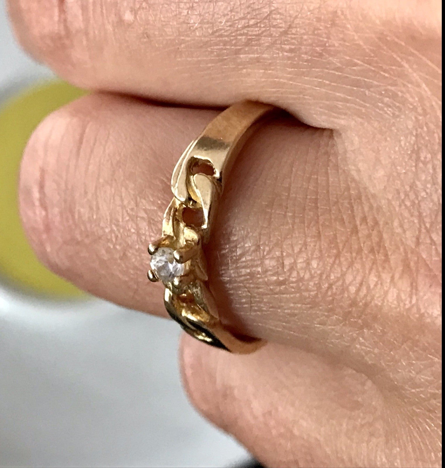 Vintage Damen Ring Silber 925 Gr.59 farbloser Stein Solitär 18,8 vergoldet