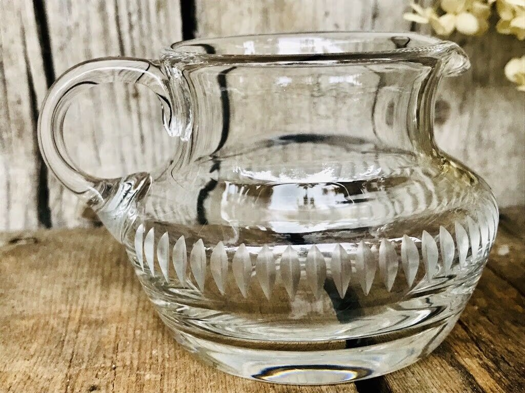 Alt Sahnegießer Kristallglas Bleikristall Glas