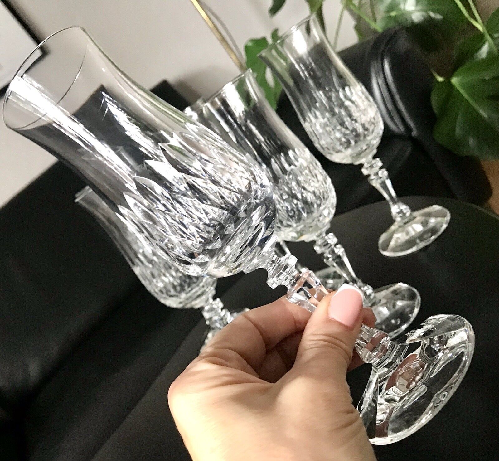 Vintage 6 EDEL Champagner Sektflöten Sektgläser Glas Kristallglas