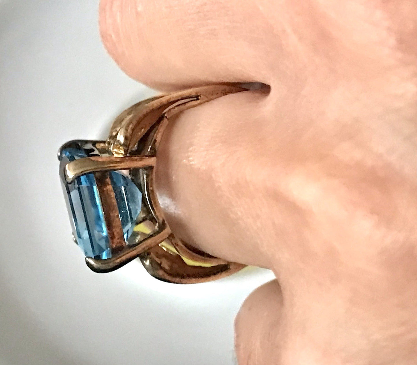 Vintage alt Damen Ring blauer Stein Silber vergoldet 925 Gr.56 17,8 wunderschön!