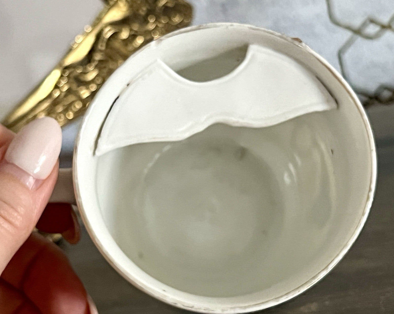 Antik Rosenhäferl Porzellan Andenken Tasse Zum Andenken Stucktasse Barttasse