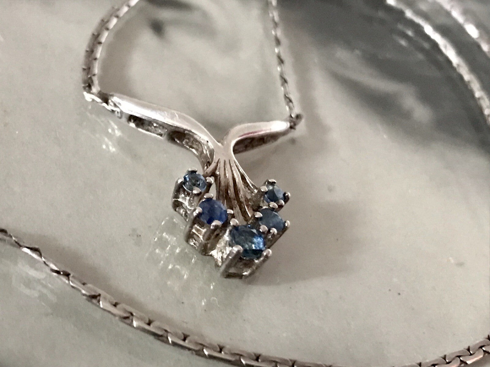 Antik Edel Jugendstil 925 Silber Collier Halskette Saphire? SCHÖN