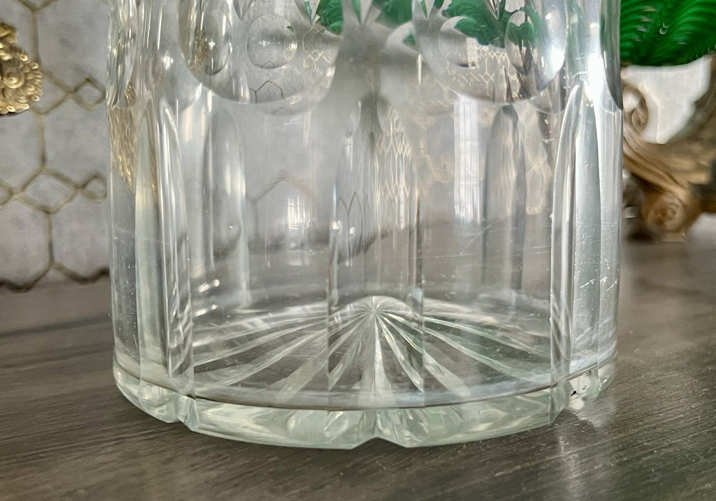 Antik Biedermeier ? groß Karaffe Weinkaraffe Dekanter Glas viktorianisch