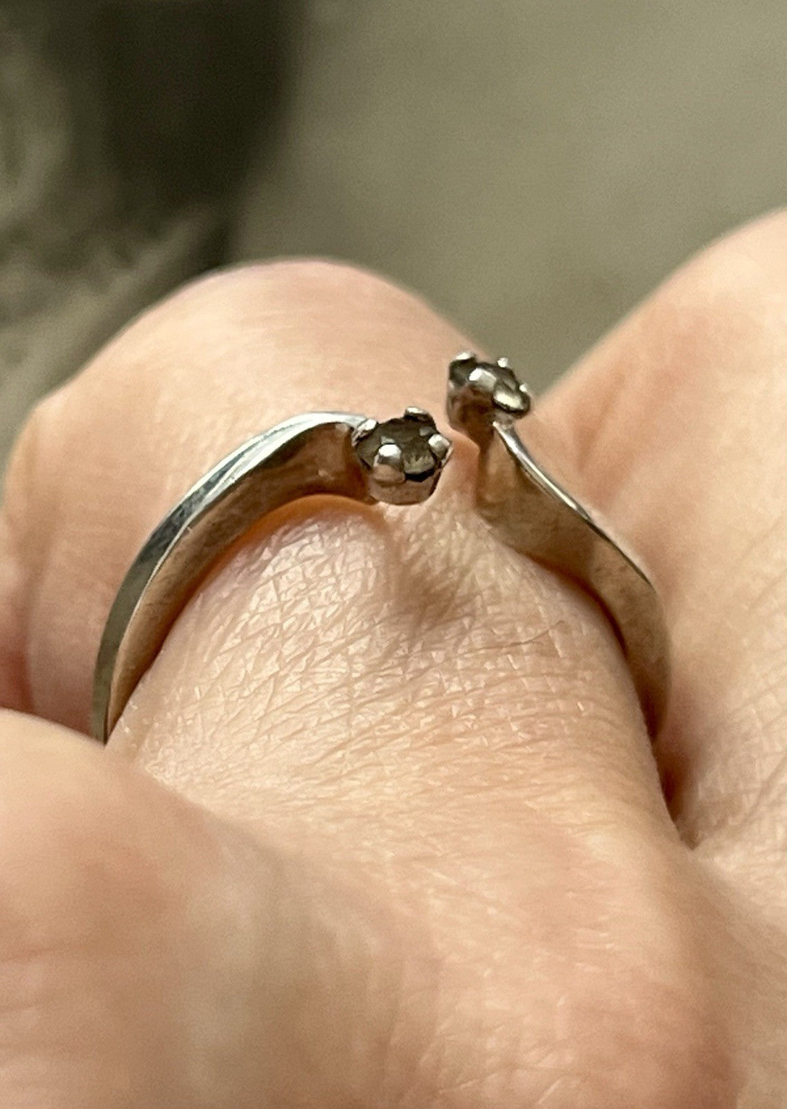 Schön Damen Solitär Ring farblose Steine Silber 925 Gr.53/54
