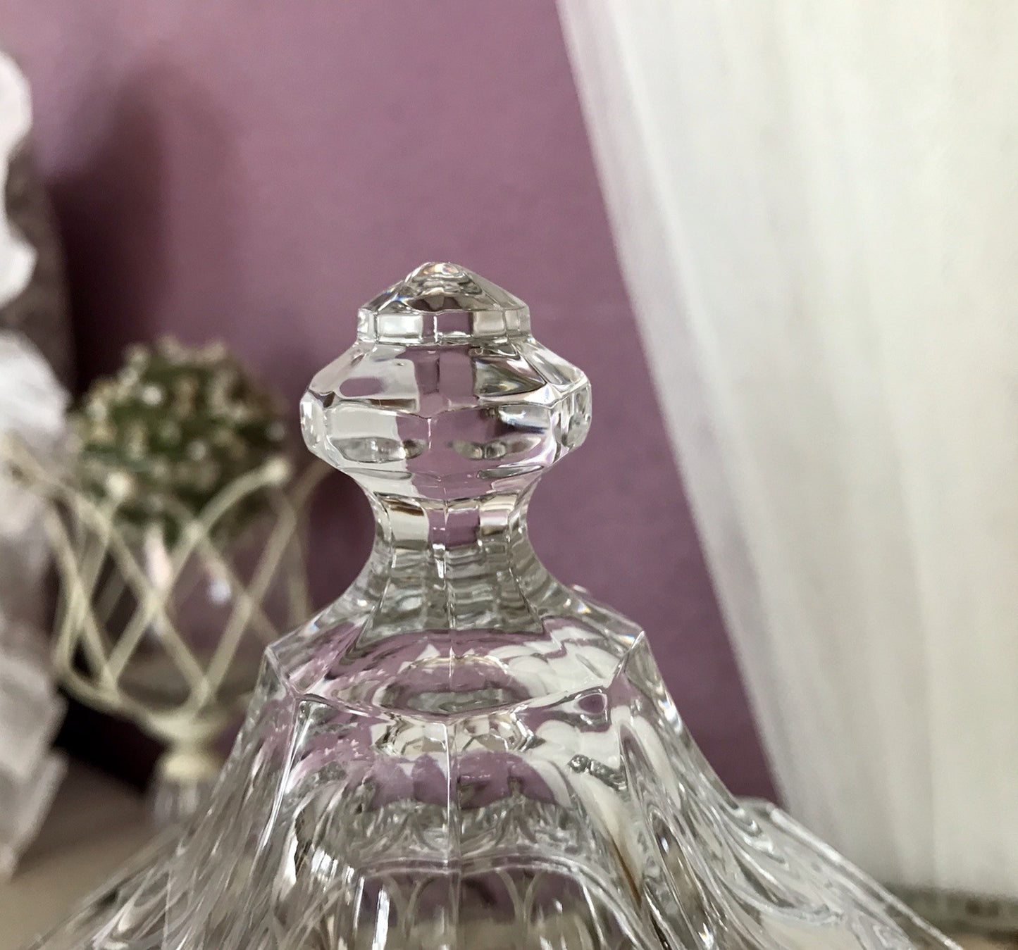Vintage Bleikristall Deckeldose Bonboniere Glas Kristallglas Golf Pokal 1980