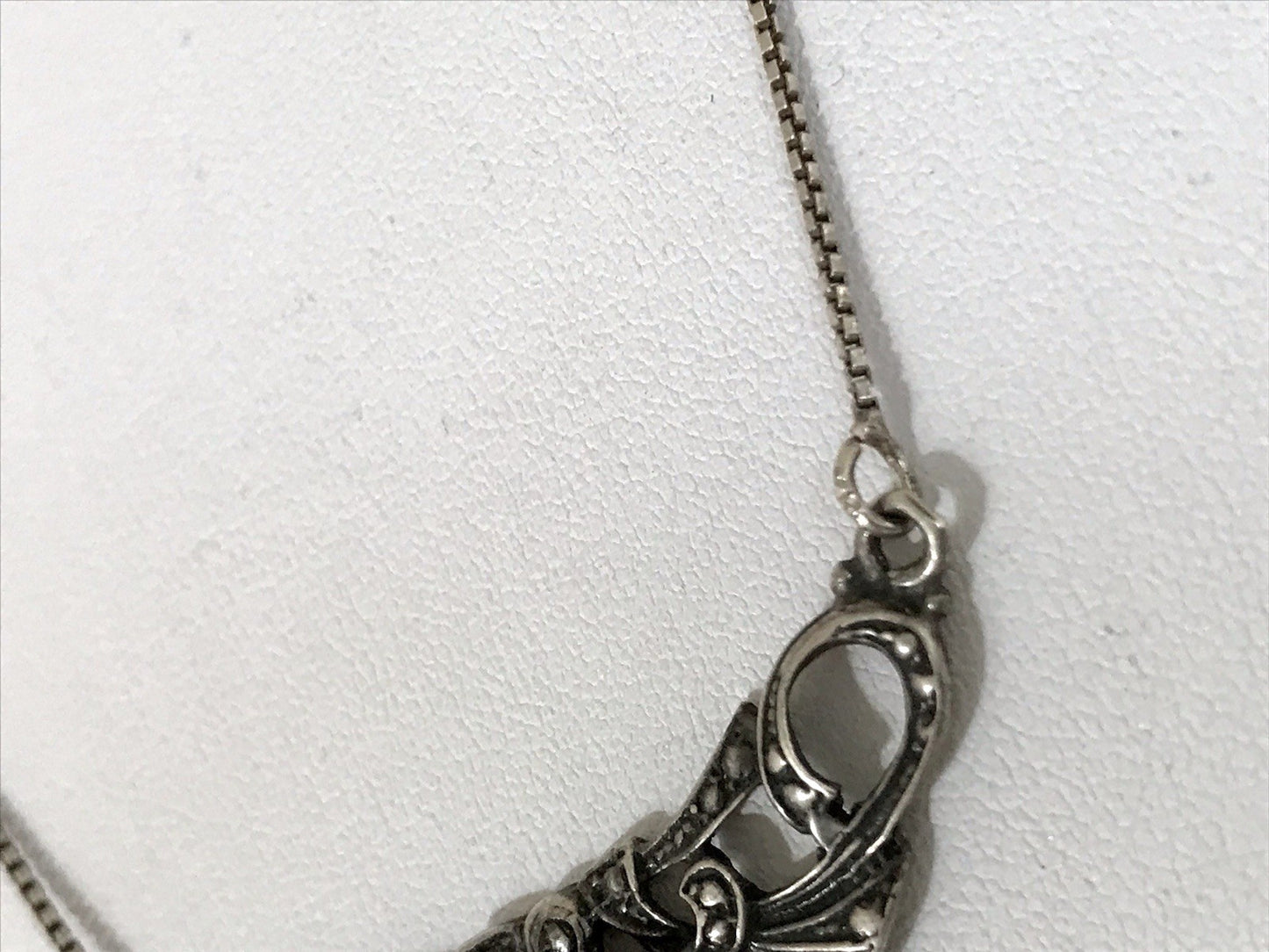Antik Jugendstil Art Déco 925 Silber Collier Halskette Karneol Granulierungen