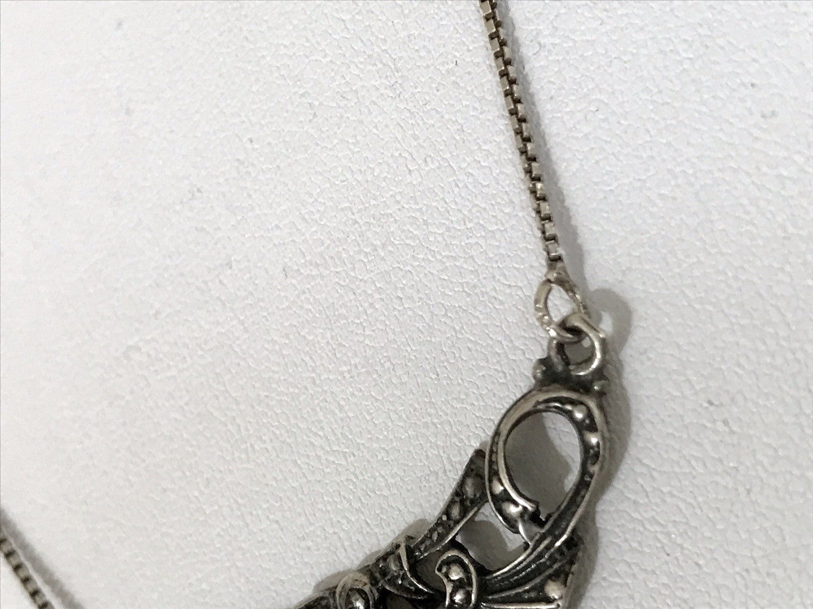 Antik Jugendstil Art Déco 925 Silber Collier Halskette Karneol Granulierungen