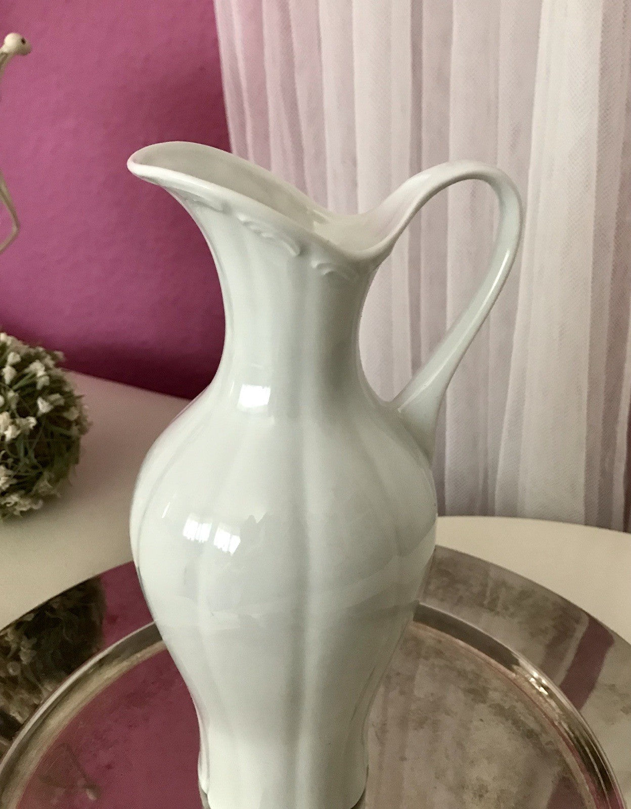 Vintage 60er Porzellan Vase KPM Bavaria weiß