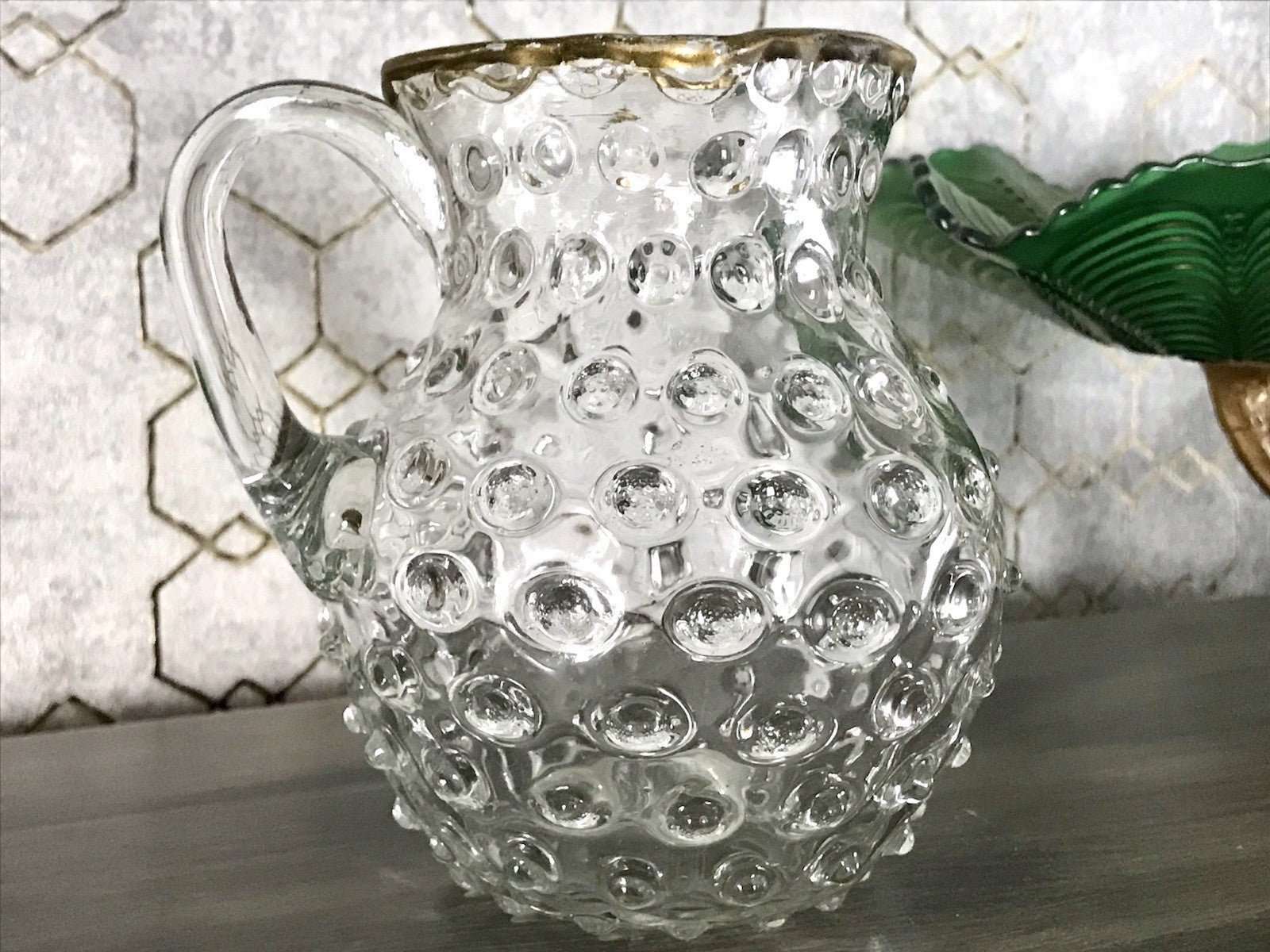 Anti Krug Glaskrug Kanne Karaffe Nuppen Abriss Zwar&Neugebauer Weißwasser 0,6 L