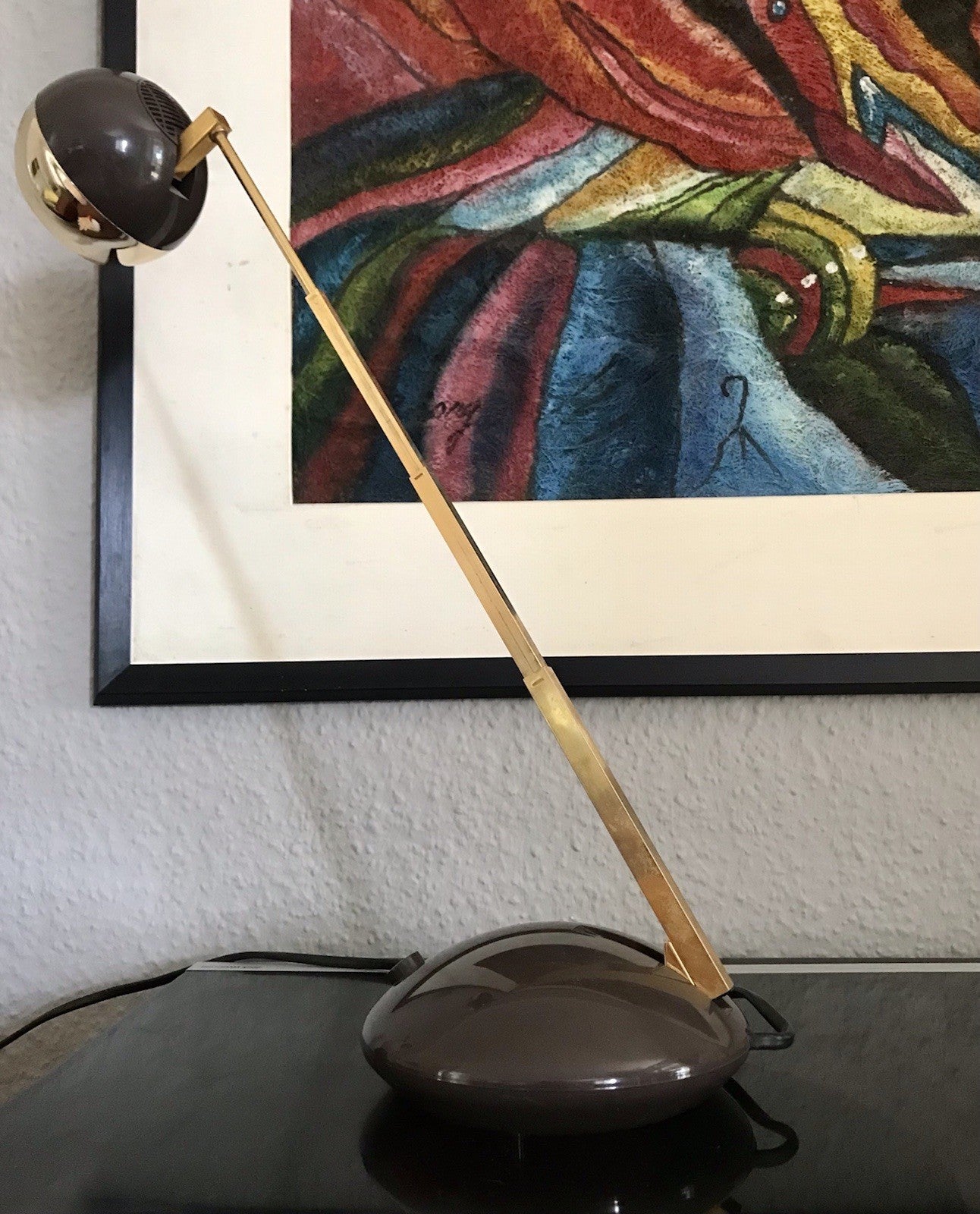 Vintage Space Age 60er 70er Tischleuchte Lampe Leuchte Eyeball veaun gold