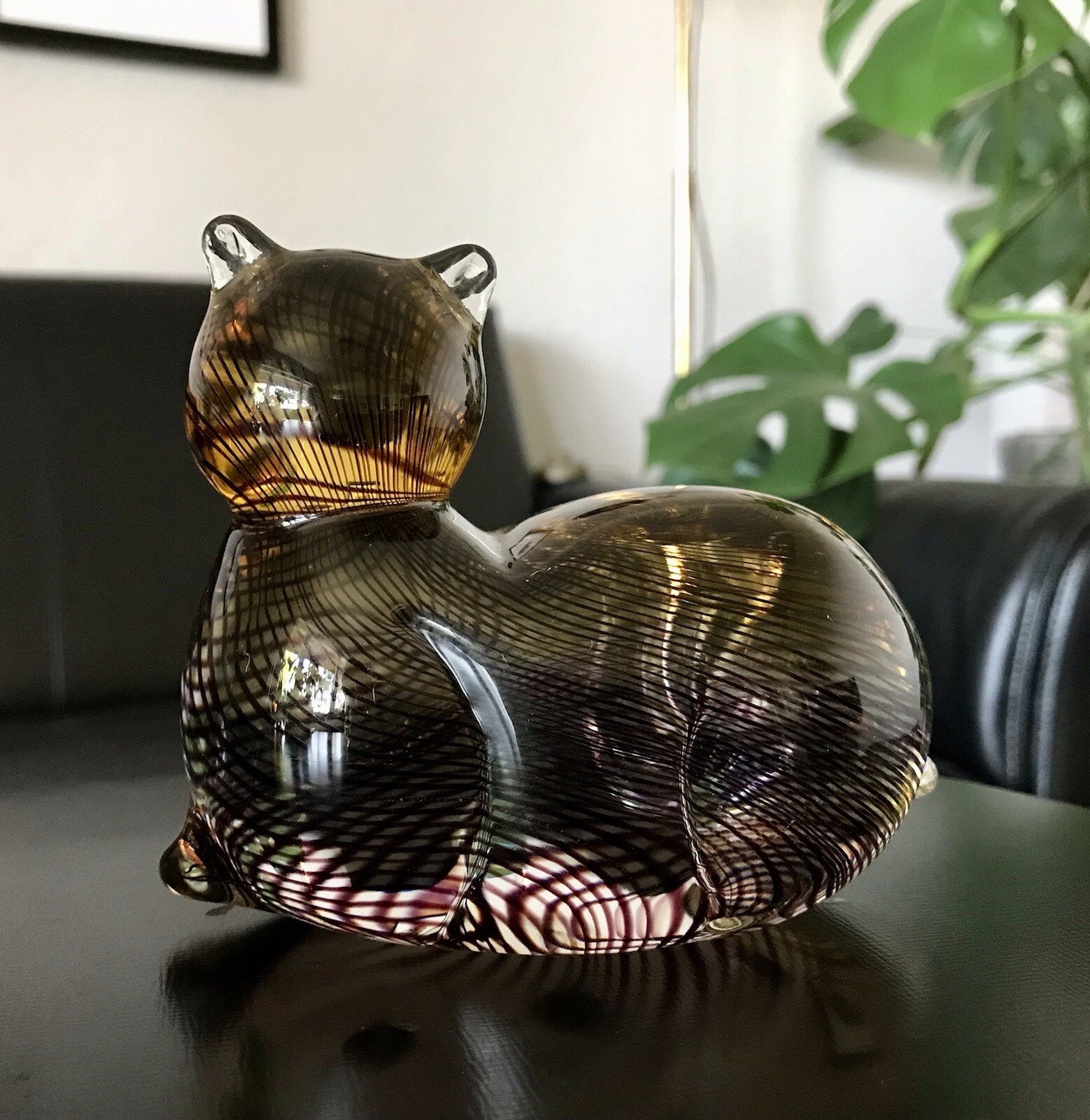 Vintage Murano? 60er Katze Figur Skulptur Briefbeschwerer Glas mundgeblasen