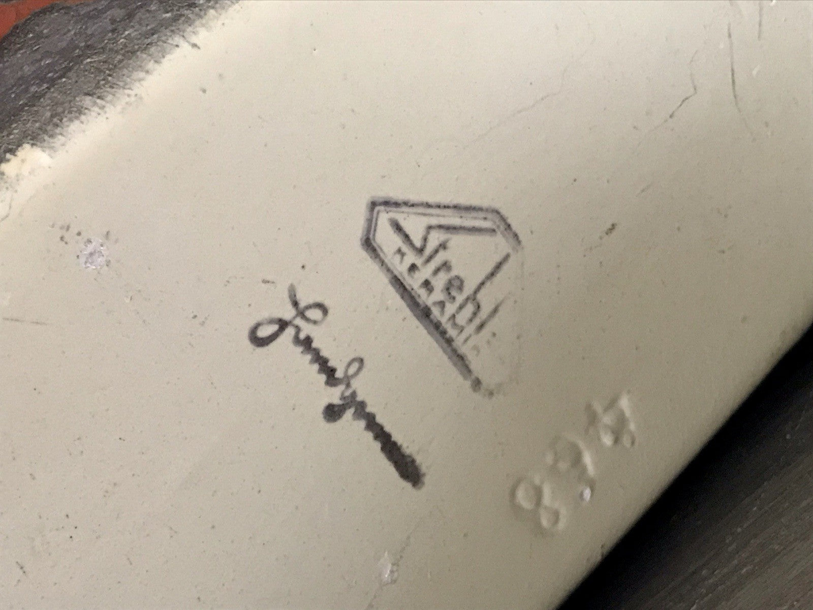 Antik Art Déco Strehla Keramik Dose Deckeldose Konfektdose Handarbeit