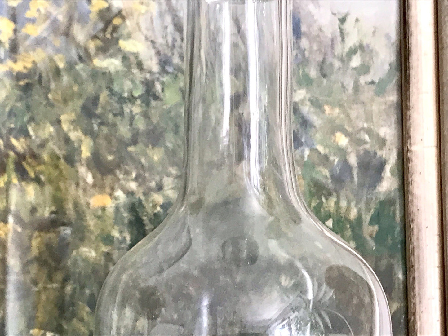Vintage groß Glaskaraffe Karaffe Zier- Schliff Glas Bleikristall? Kristallglas