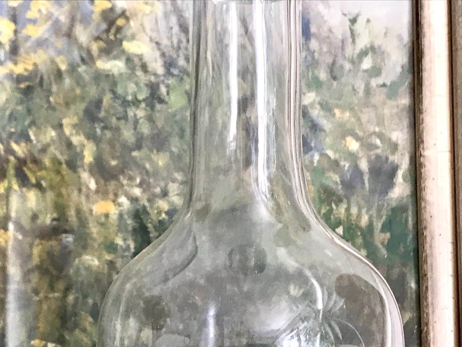 Vintage groß Glaskaraffe Karaffe Zier- Schliff Glas Bleikristall? Kristallglas