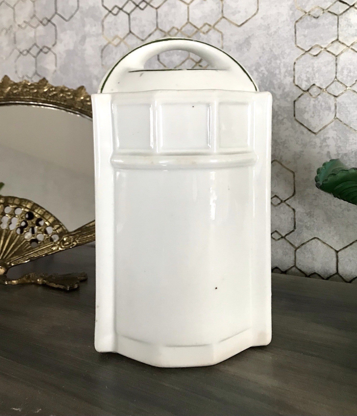 Antik Porzellan Dose Vorratsgefäß Vorratsdose Nudeln Rosen Jugendstil Art Déco