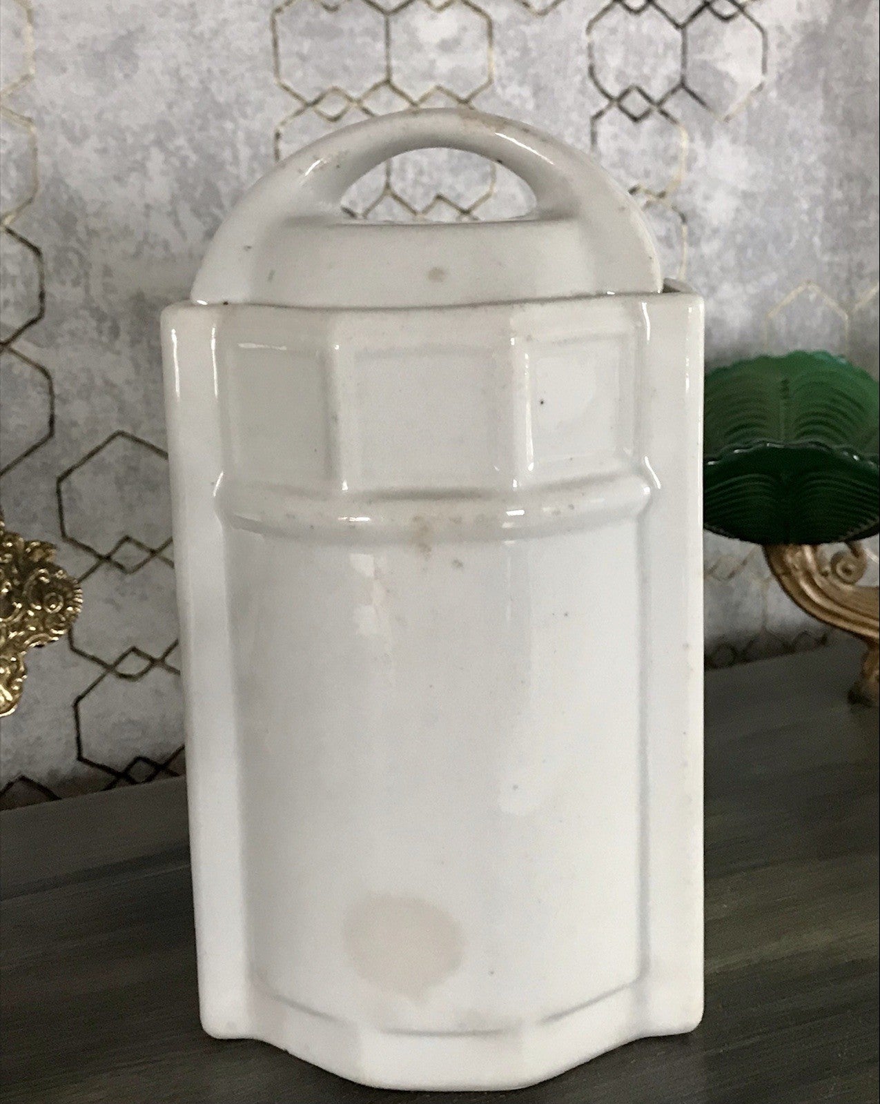 Antik Porzellan Dose Vorratsgefäß Vorratsdose Zucker Rosen Jugendstil Art Déco