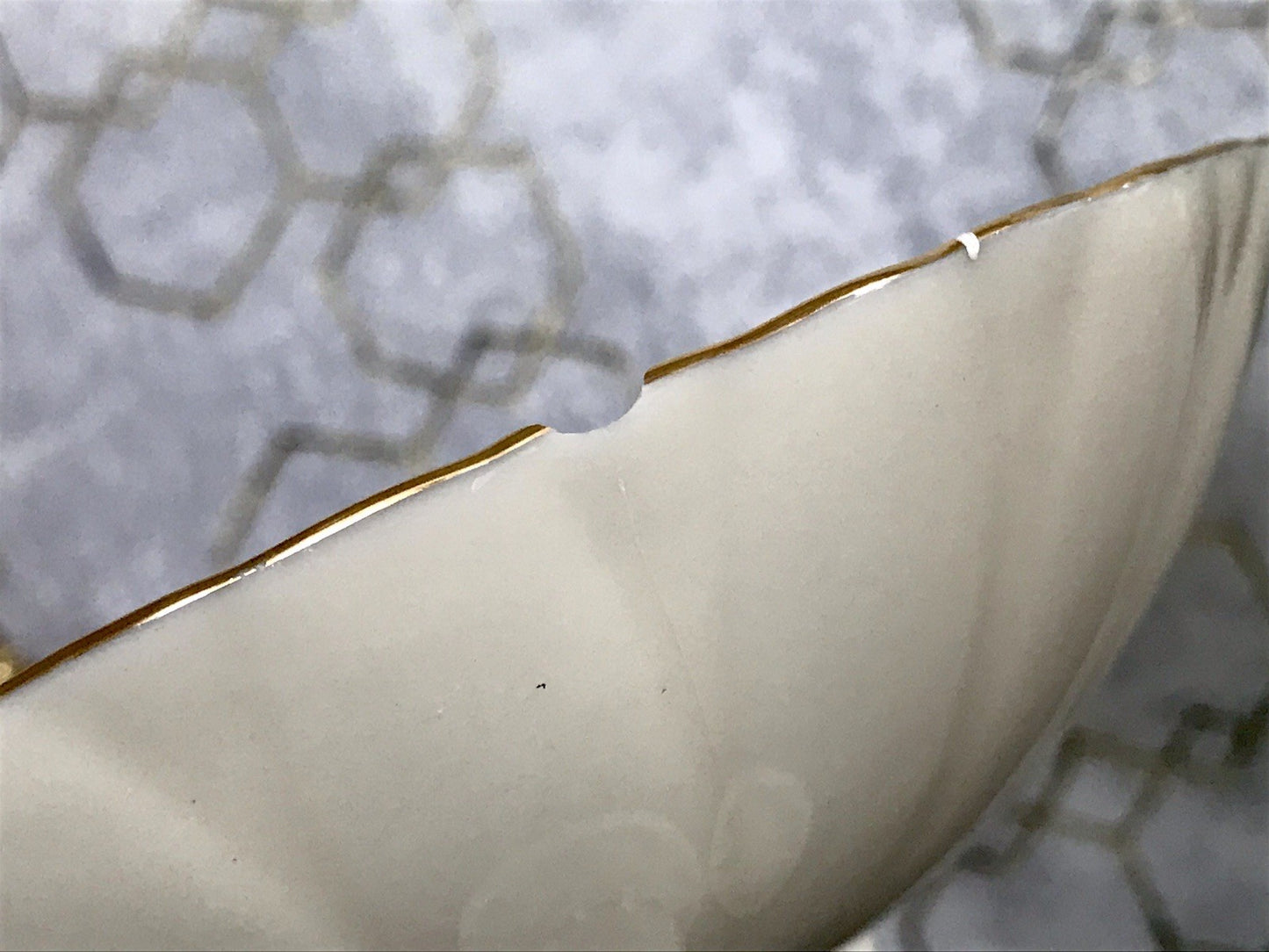 Antik Porzellan Fußschale Schale auf Fuß USA Lenox elfenbein gold Blume