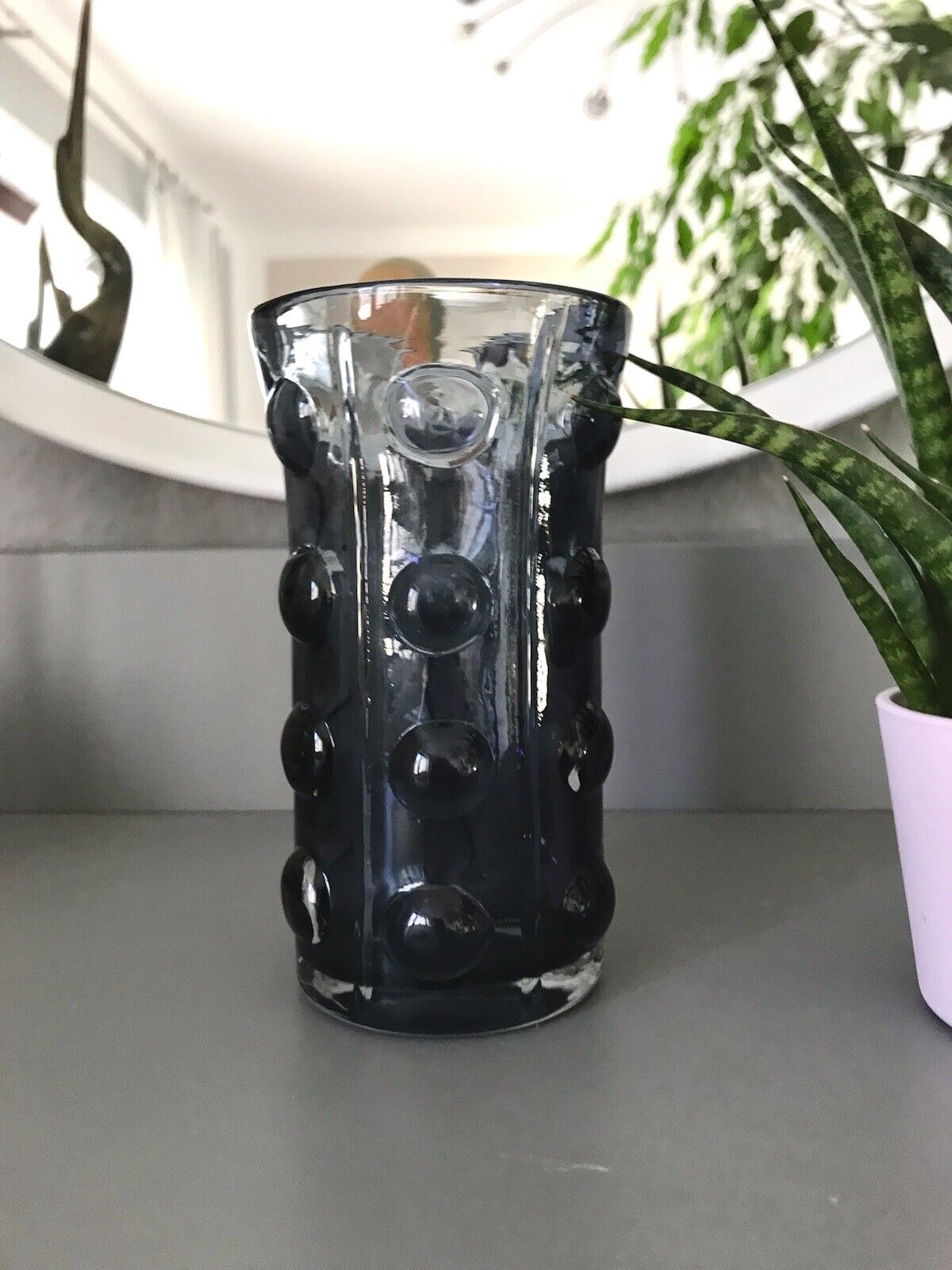 Vintage Design Glasvase Glas lila Vase MidCentury Sea Glasbruk Kosta Boda Group