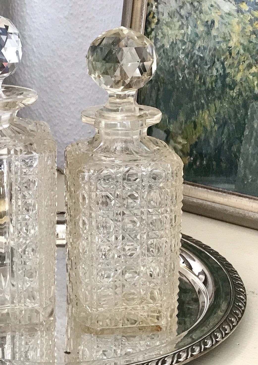Antik ~1890 Baccarat 1x Glaskaraffe Karaffe Schnitt Bleikristall Edel! Dekanter