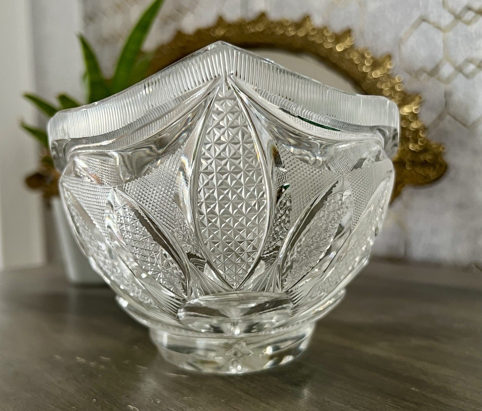 Vintage Sehr EDEL Bleikristall Schale Glasschale Jardiniere Kristallglas Glas
