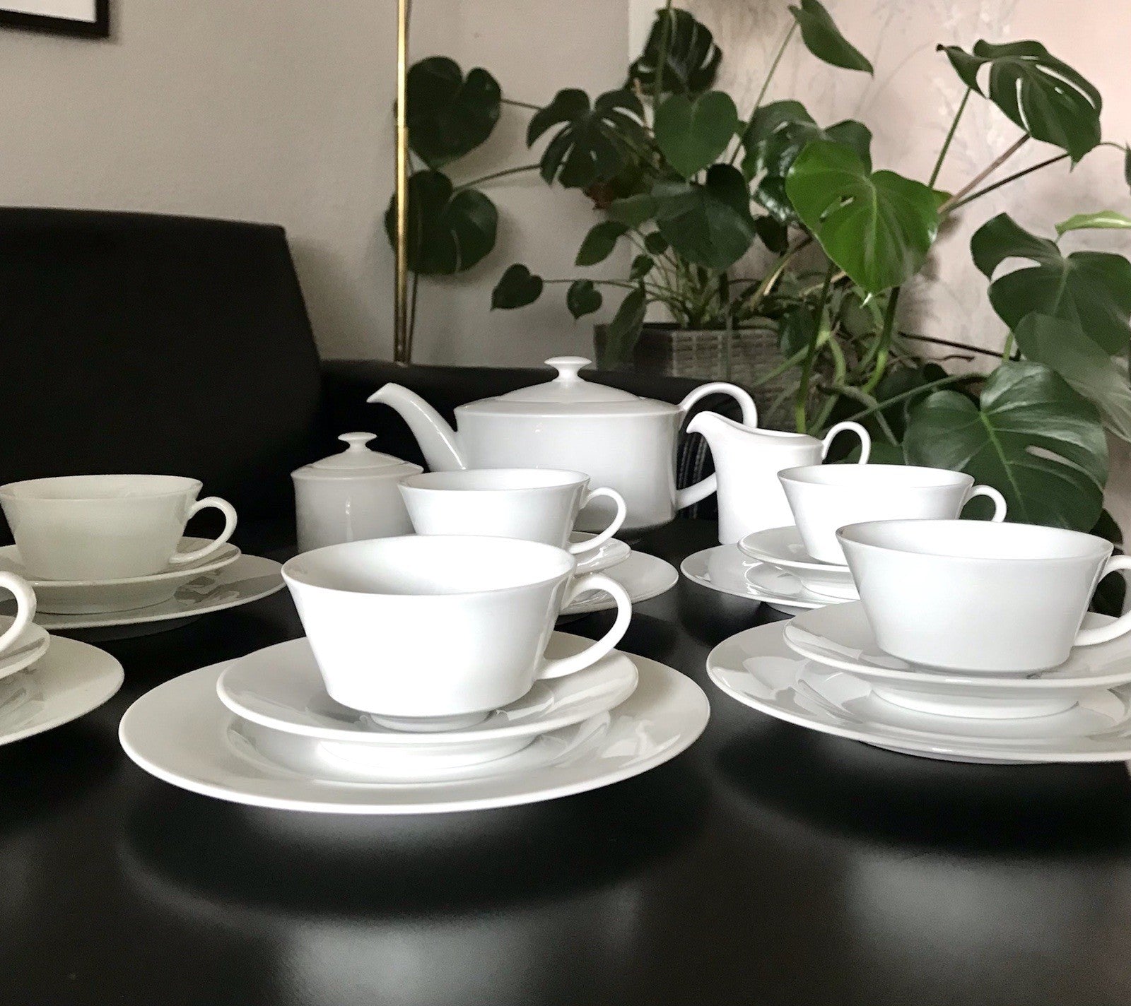 Ak Kaiser Porzellan Kaffeeservice 6 Personen modernes schlichtes Design weiß